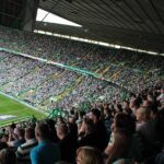 Tribunes van Celtic Park in Glasgow van binnen, bestemming voor voetbalreizen naar Schotland